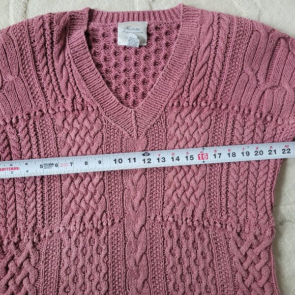 80s Vintage Express Handknit Mauve Rose Sweater - Picture 10 of 14